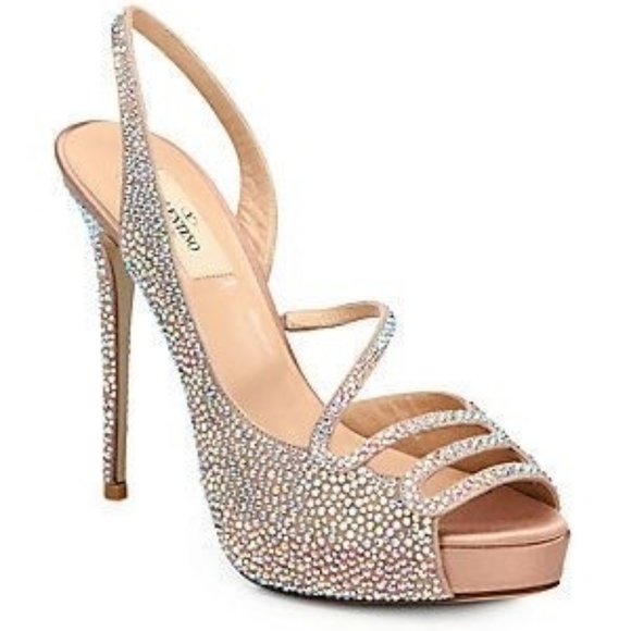 Valentino Pink Crystal Embellished Heels - Picture 2 of 3